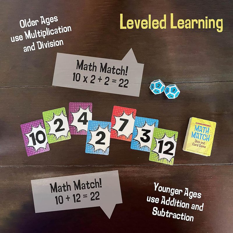 University Games Math Match Travel Dice Game - Fun Mathematics Reinforcement for Kids Ages 5+ | 2+ Players
