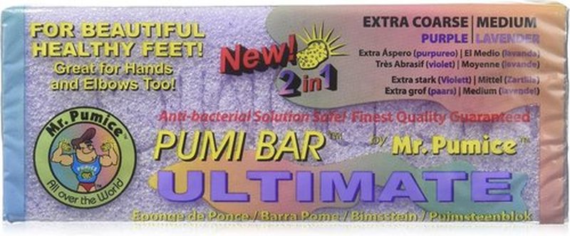Mr. Pumice Ultimate PUMI Bar - 2-in-1 Callus Remover & Pedicure Stone for Smooth Feet | Dual-Grit, 1 Pack