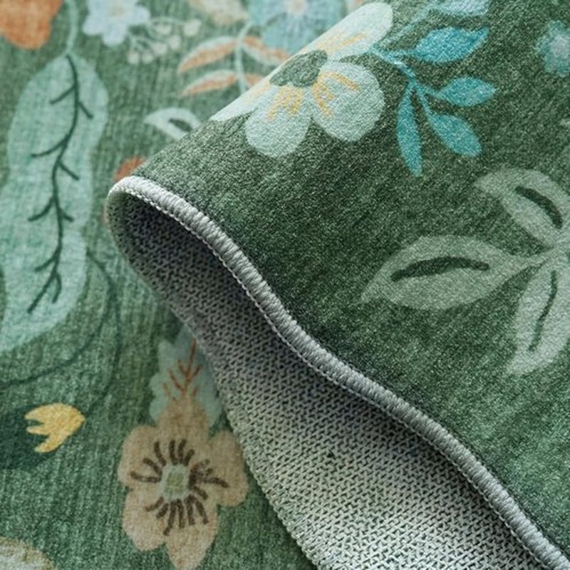 Hallway 3x6 Washable Runner Rug - Elegant Floral Scalloped Design | Soft Non-Slip Carpet for Entryway & Living Room