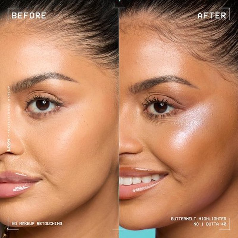 NYX PROFESSIONAL MAKEUP Buttermelt Highlighter - Long-Lasting Powder Highlighter with High Impact Glow | Holographic Lavender