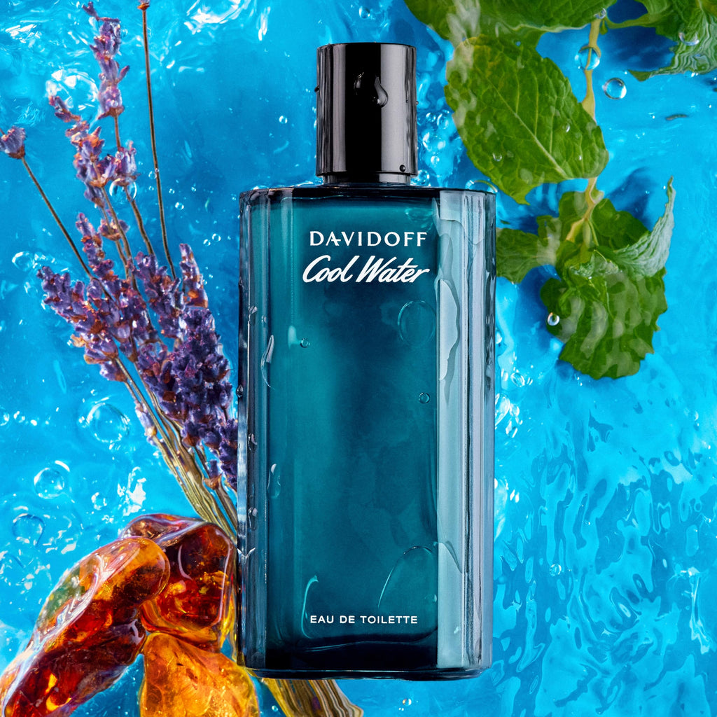 Davidoff Cool Water Eau de Toilette – Aromatic Men's Cologne – With Notes of Coriander, Mint, Lavender & Amber 6.7 fl oz + Cool Elixir VOC Sample