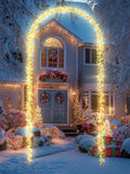 Flacchi Outdoor Christmas Arch Lights - 7.5FT Waterproof 360LED String Lights with Timer & 8 Modes (Warm White)
