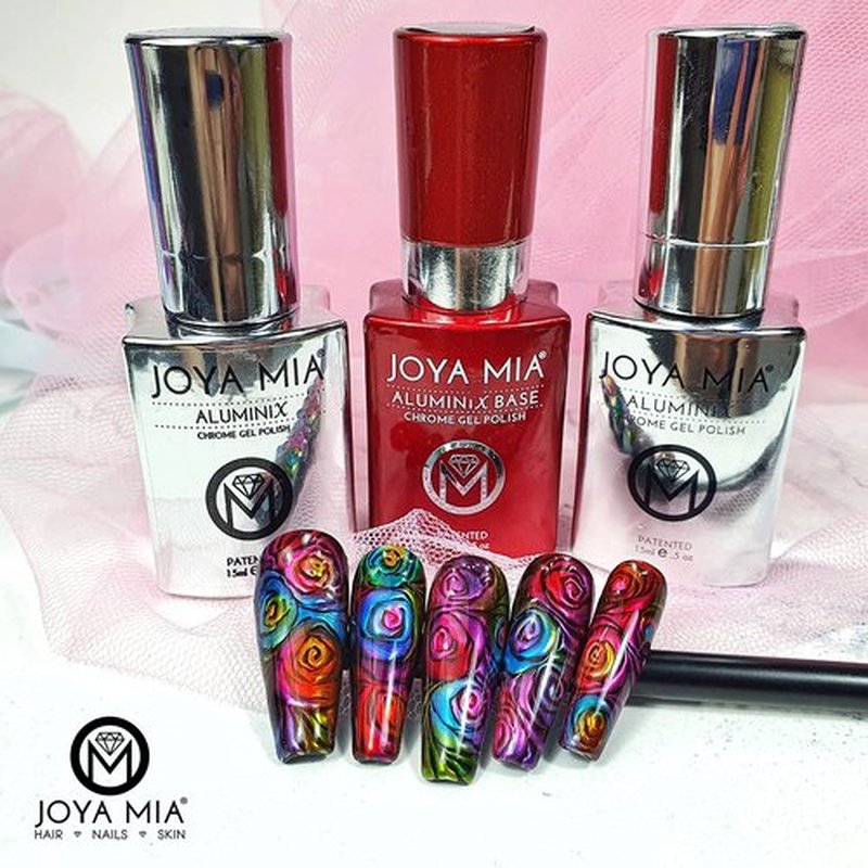 Joya Mia Aluminix Chrome Gel Nail Polish – Silver Base to achieve Chrome effect. Easy Application for Salon-Quality Results – Ideal for Beginners & Professionals – Long-lasting, Easy to Soak Off –15ml