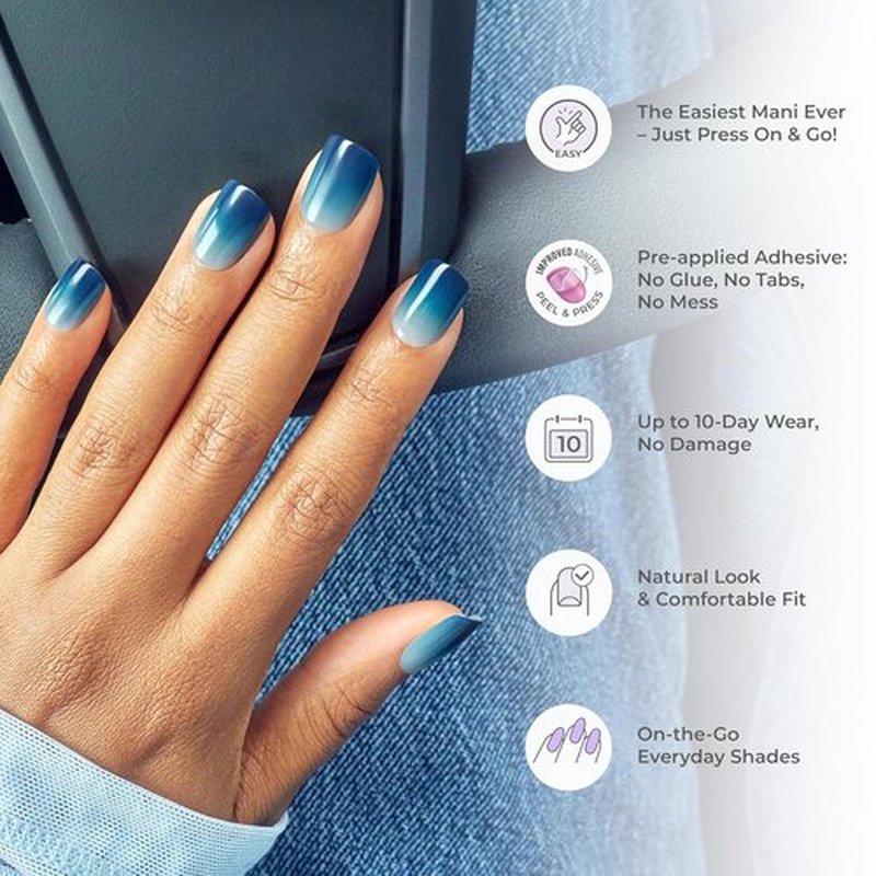 KISS imPRESS Press-On Nails - No Glue, 'Your Magic' Pink, Short Squoval Shape, 30 Nails Included