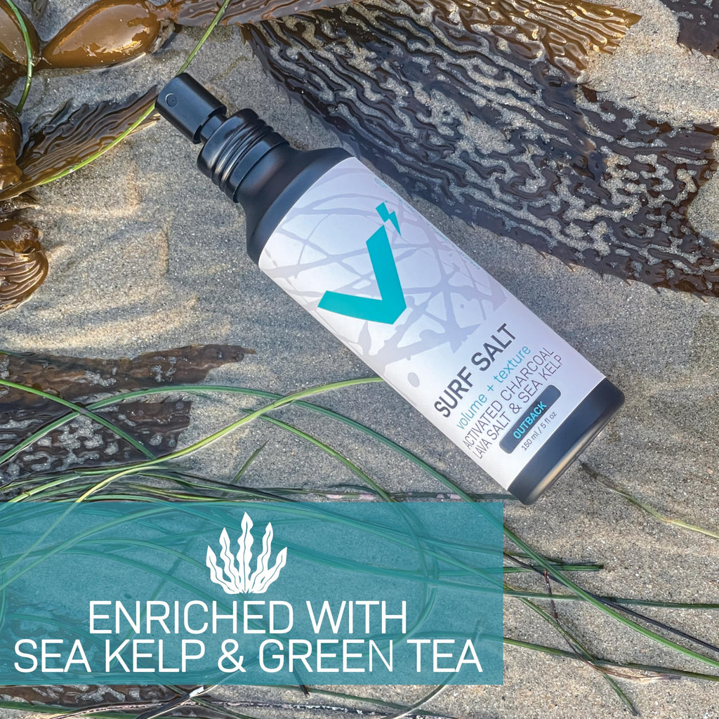 VOLT Grooming Surf Sea Salt Spray for Men, Hair & Beard Natural Volumizing Texture Spray with Activated Charcoal, Sea Kelp, Aerosol Free Hair Texturizer, Fragrance Free, 2.7 Fl Oz TSA Travel Bottle