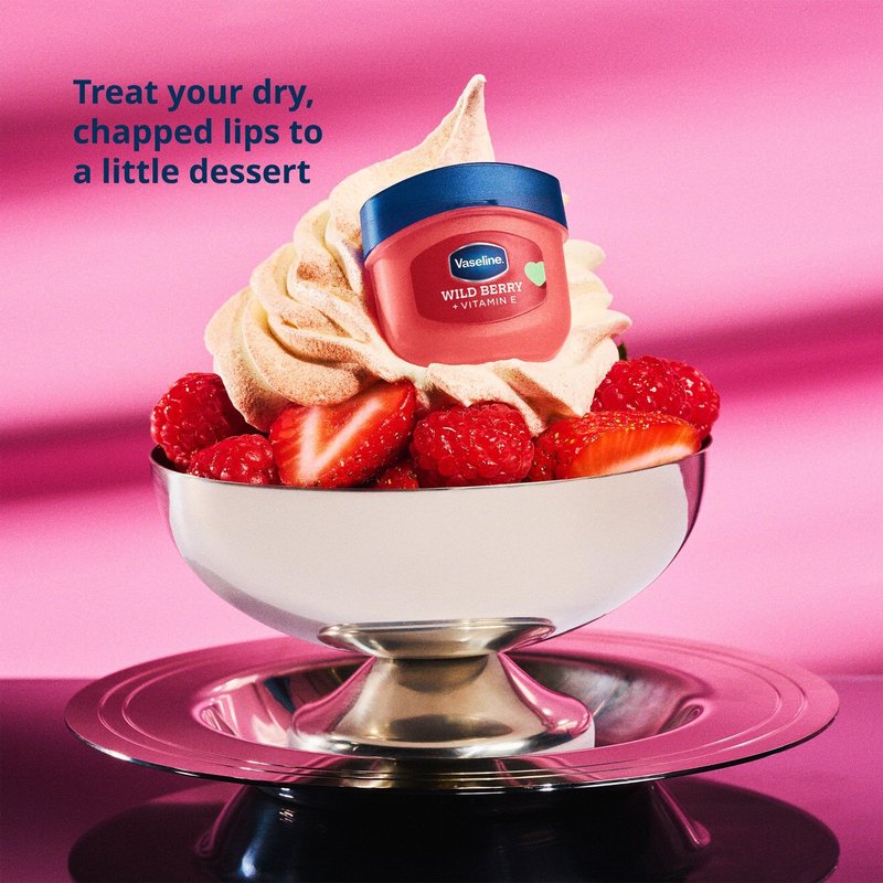 Vaseline Lip Therapy Mini Tinted Lip Balm Set, Valentine’s Day Limited Edition Rosé + Wild Berry with Vitamin E for Soft, Kissable Lips, 0.25 Oz Ea
