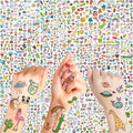 GOROMON 60 Sheets 1200+ Patterns Summer Cute Small Temporary Tattoos For Kids Girls Boys, Tiny Animals Mermaid Unicorn Cartoon Fake Tattoo Sticker Face Hands, Children Tatoos Party Tatuajes Temporales