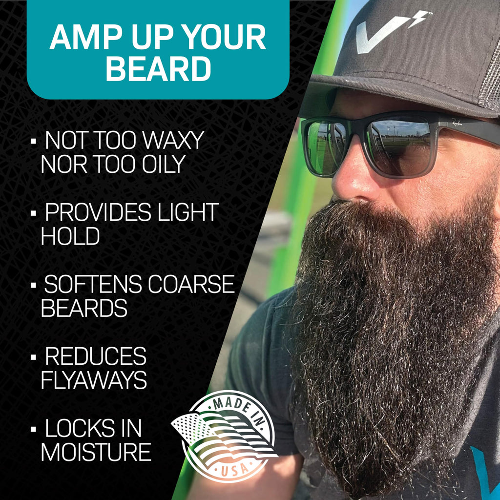 VOLT Grooming Beard Balm for Men, Organic Oils, Bees Wax, Mango & Shea Butter, Beard Care Moisturizer Leave in Conditioner for Beards, Natural Ingredients, Softens & Styles, Outback Scent, 1.5 Oz