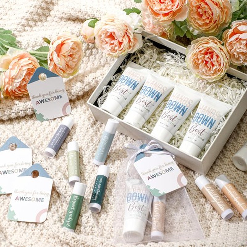Heigble 20 Sets Bulk Gifts for Women Hand Cream and Lip Balm Set Inspirational Hand Lotion Thank You Gift for Employee Appreciation Office Staff Female Coworker Team Teacher Nurses Guests