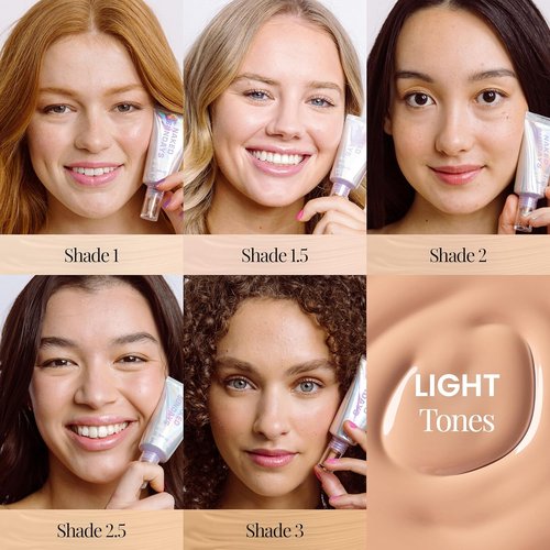 Naked Sundays BeautyScreen Peptide Foundation Tint - SPF 50 Tinted Sunscreen & Makeup | Lightweight Natural Coverage, 2.5 Light Neutral, 1.01 oz