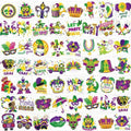 HOWAF 96 Pieces Mardi Gras Temporary Tattoos, 48 Styles New Orleans Party Temporary Tattoos Stickers for Kid, Mardi Gras Themed Fake Tattoos with Crown, Mask Design for Masquerade Party Decoration
