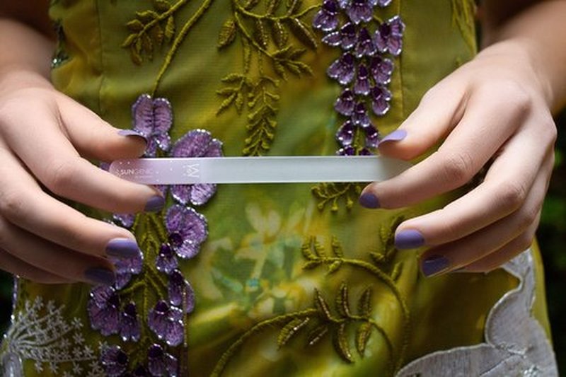 GERMANIKURE Glass Nail File Set in Fitted Cases- Ethically Made in Czech Republic - Professional Permanently Etched Fingernail File, Small Travel File, Cuticle Remover Stick