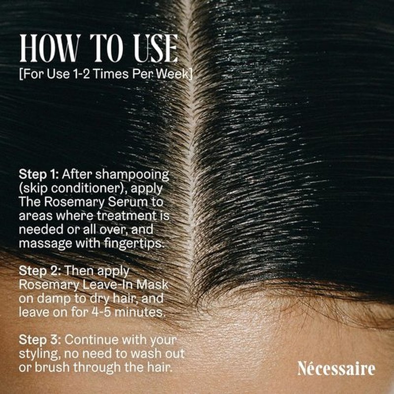 Nécessaire Rosemary Leave-In Mask - Strengthening Keratin Hair Mask for All Hair Types | 60 ml / 2 oz