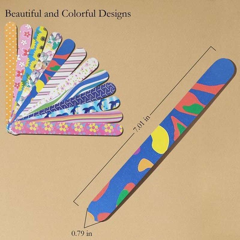P2P Nails Colorful Nail File Strips - Double Sided Filers for Shaping and Smoothing Toenails and Fingernails - Manicure and Pedicure Nail Buffers - 24 Pack