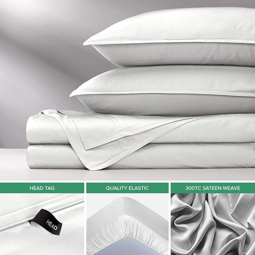 Pure Bamboo Split King Sheets - 100% Organic Viscose Bed Sheet Set, Soft & Cooling, White