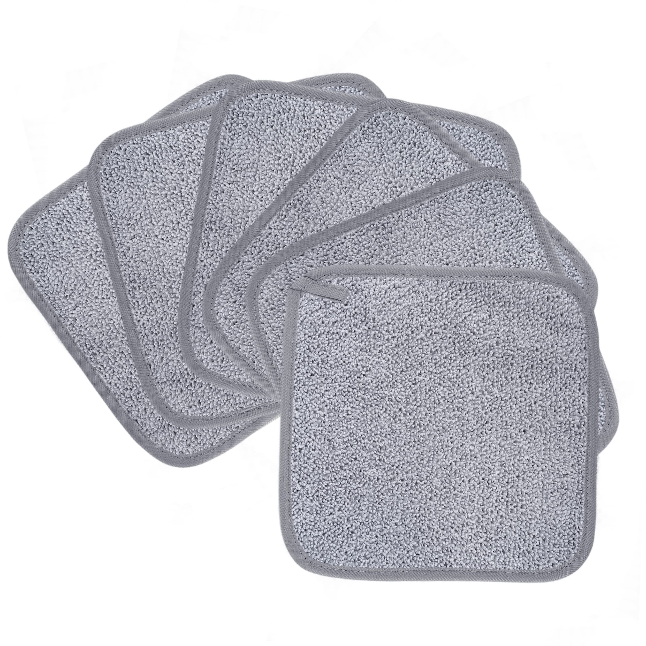 Polyte Premium Hypoallergenic Microfiber Makeup Remover and Facial Cleansing Cloth, 8 x 8 in, 6 Pack (Gray)