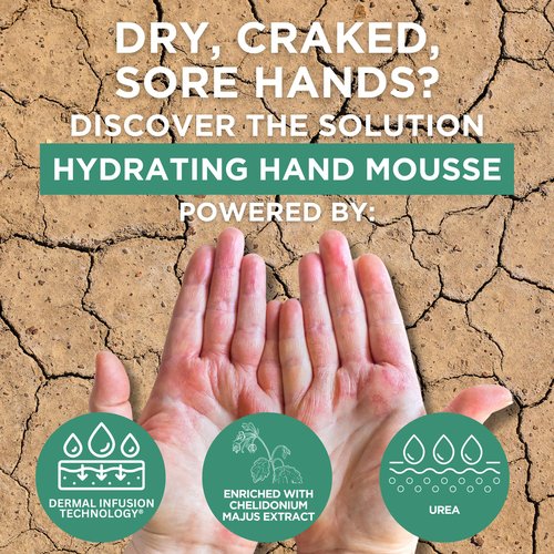Footlogix Hydrating Hand Mousse with Dermal Infusion Technology® | Deep Hydration for Dry Hands | Urea-Enriched Formula | Fast-Absorbing | 4.23 ozl/119.9 g/125 ml