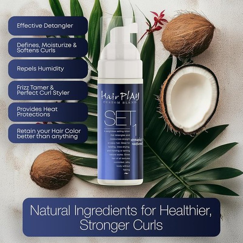Hair Play Set | Light Hold Hair Foam Mousse for Frizz Control - Travel Size 2 Fl Oz