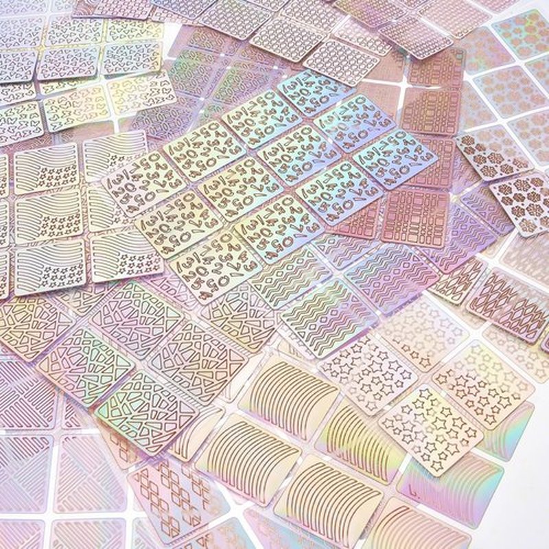 288 Pieces Nail Vinyl Stencils Nail Decoration Stickers Set Nail Stickers Tips Decals, 24 Sheets