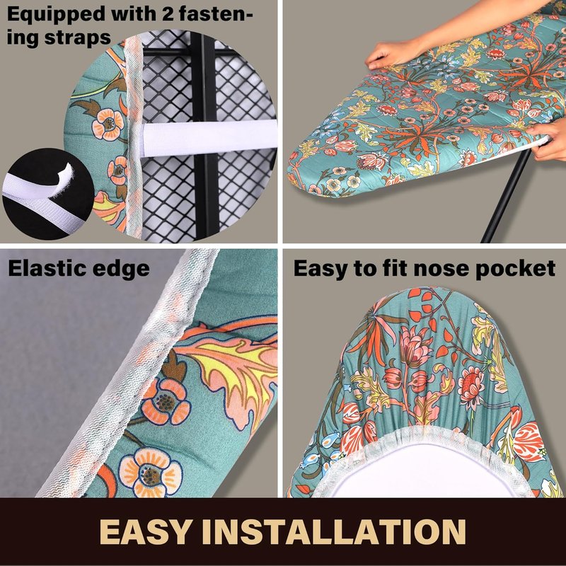 Caius Ironing Board Cover - Easy Installation, Stain Resistant, Fits 15x54 Standard Size