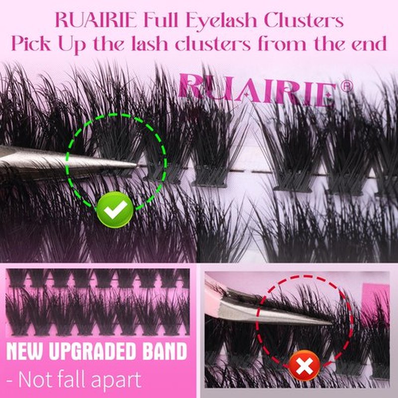 Lash Extension Kit Full Lash Clusters Kit 280pcs Volume Eyelash Extension Kit 100D/150D 2 Styles Eyelash Clusters Kit Bond and Seal Lash Glue with Tweezers Thick Individual Lashes Kit by Ruairie