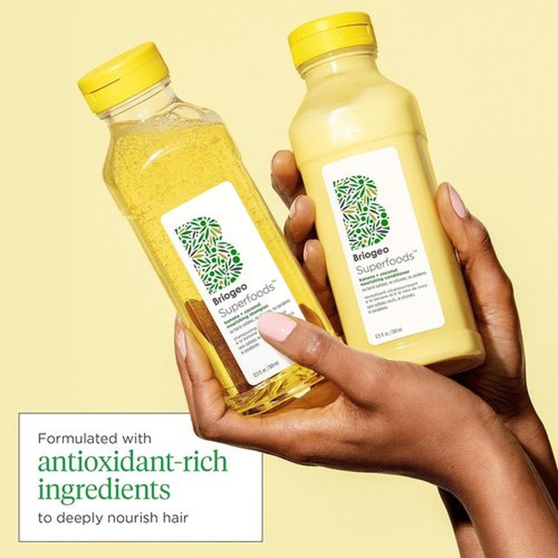 Briogeo Superfoods Banana + Coconut Hair Pack - Hydrating Moisture for All Hair Types | 2 x 12.5 fl oz