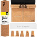 Luxury Cork Yoga Mat - Non Slip, Extra Thick Grip. Thicker, Longer, and Wider for More Comfort and Support. Tough Enough For Hot Yoga. Natural, Non Toxic, and Eco Friendly. Optional Alignment Lines.