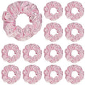 Taiyin 24 Pcs Shiny Metallic Scrunchie Solid Scrunchies Christmas Hair Ties Hair Elastics Accessories Elastic Band for Women Gym Dance Cheerleading Softball Volleyball Baseball Team(Light Pink)
