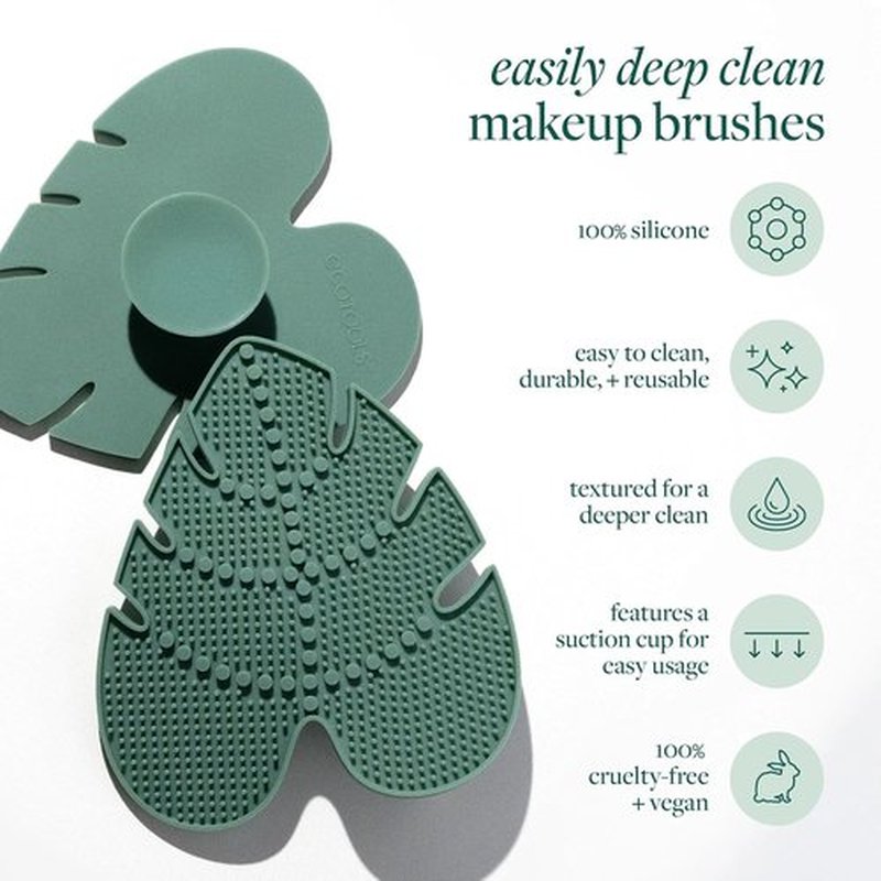 EcoTools Makeup Brush Cleansing Pad - Deep Cleaning Silicone Mat with Suction Cup | Easy to Clean, 1 Count