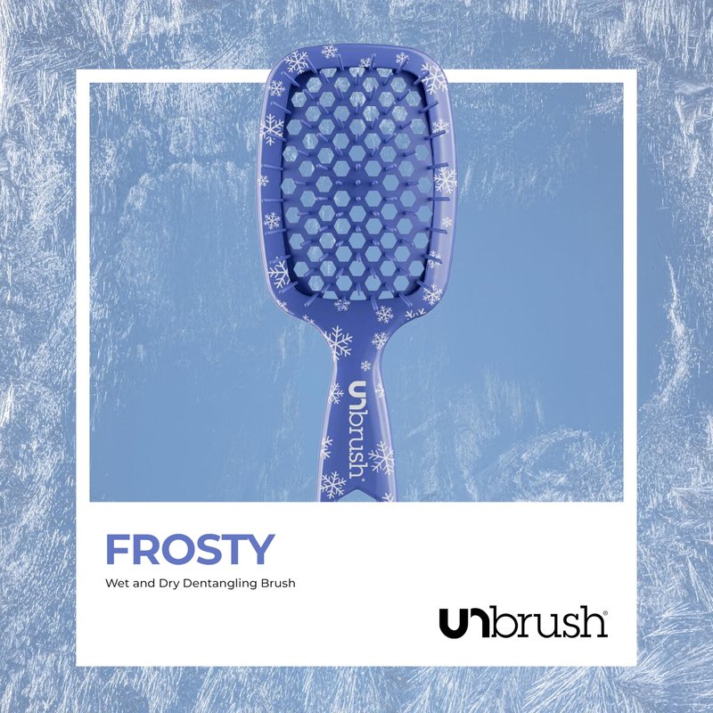 UNbrush Mini Holiday Hair Brush for Pain-Free Brushing On All Wet/Dry Hair Types — Mini UNbrush Detangling Brush with Durable Anti-Static Bristles, Lightweight & Vented — Christmas Hair Care Gifts