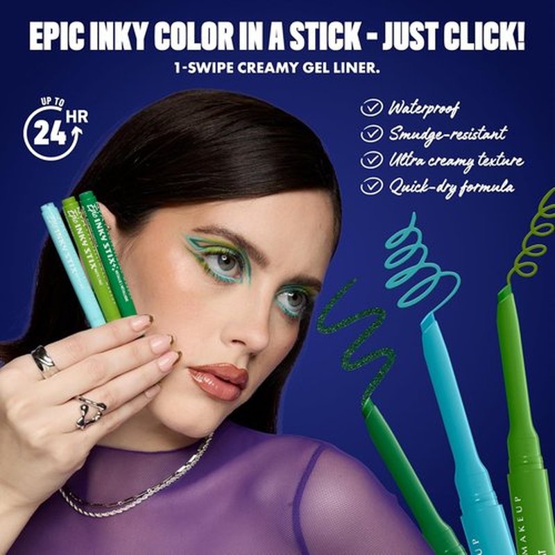NYX Professional Makeup Epic Inky Stix Eyeliner - Waterproof Cream Gel Formula | 24HR Long-Lasting - 01 Black Screen