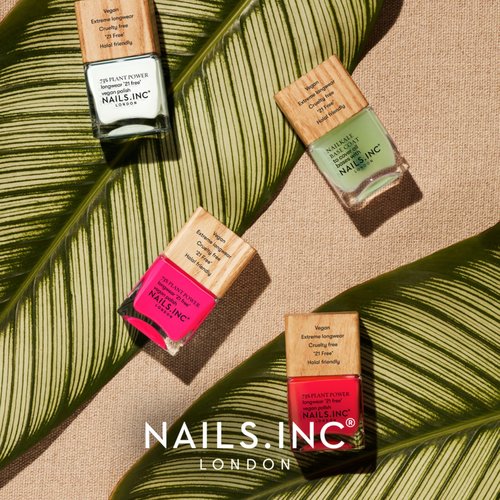 Nails Inc Plant Power, NailKale, Kale Extract, Base Coat, Glossy, No Chip, Long Lasting, Quick Dry, Air Dry, Professional Manicures & Pedicures, Fingernails & Toenails, Vegan Nail Polish, 0.47 Fl Oz