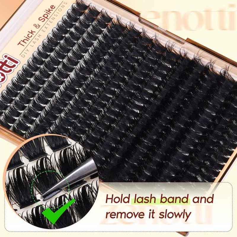 Lash Clusters Volume Eyelash Clusters with Spikes Wispy Fluff Cluster Eyelash Extensions 100D Thick Lashes Extensions DIY Individual Lashes at Home 10-18mm 266pcs by zenotti