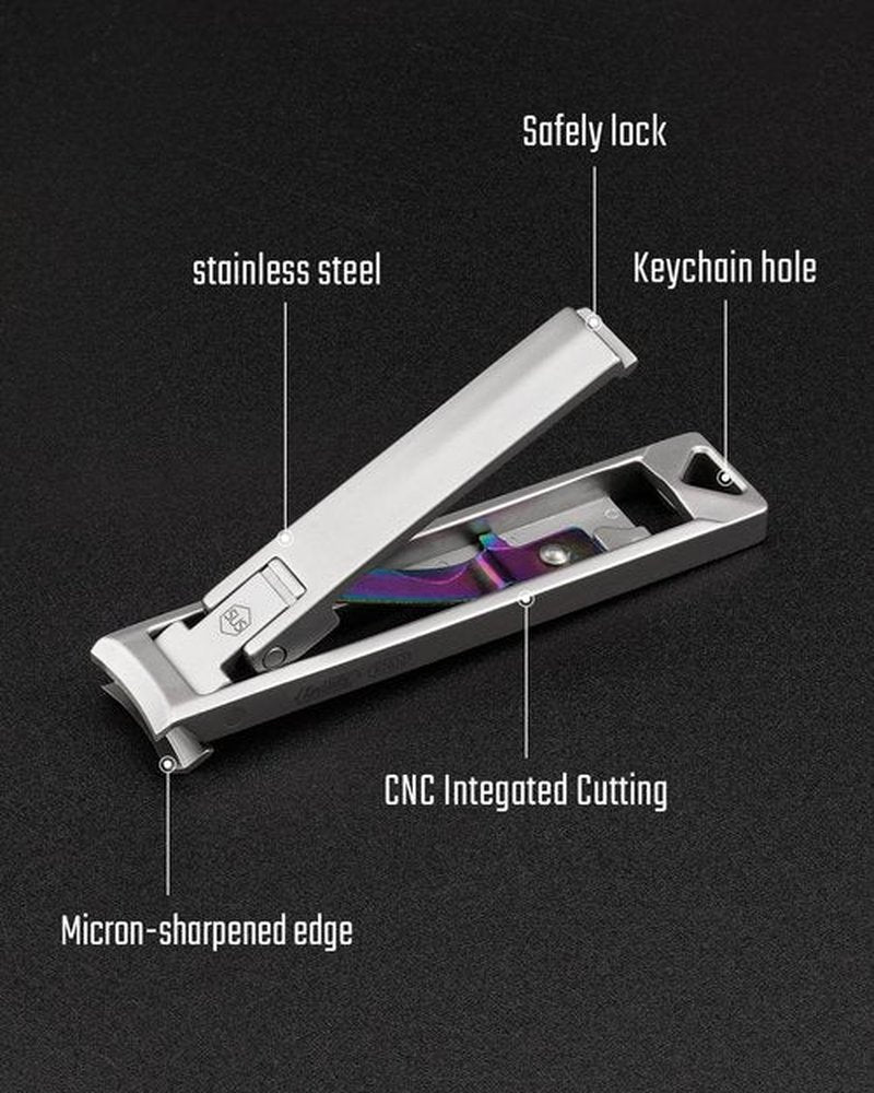 KeyUnity KN02 Keychain Nail Clippers, Foldable Stainless Steel Fingernail Cutter for Travel & Everyday Carry