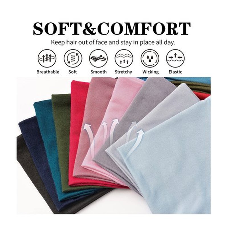 Jesries Women's Workout Headbands Non Slip Sport Sweatbands Yoga Hairbands for Travel Fitness Athletic Elastic Moisture Wicking for Girls