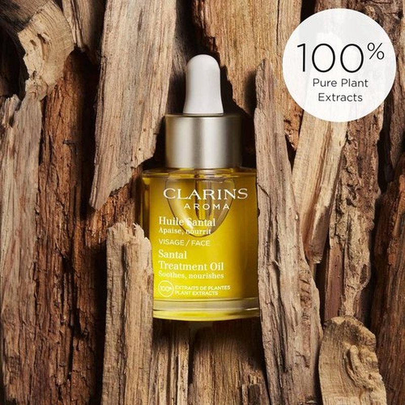 Clarins Santal Face Oil Treatment - Hydrates & Smoothes Skin | Calms Redness & Irritations | 100% Natural Extracts