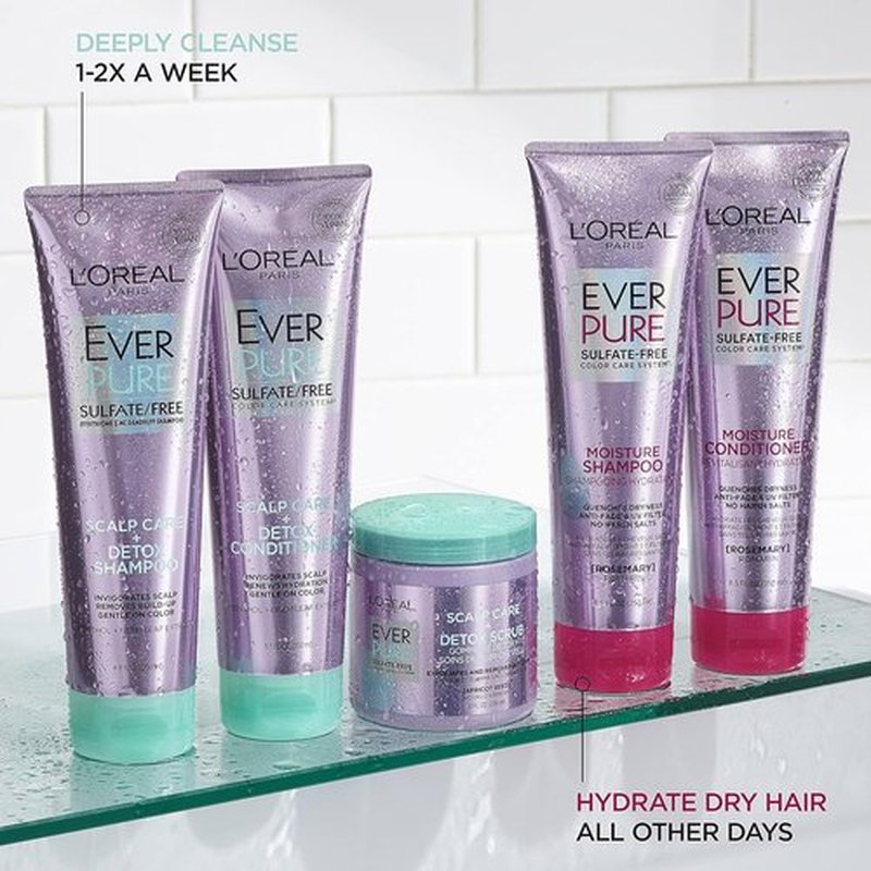 L'Oreal Paris EverPure Exfoliating Scalp Care - Detox Scrub with Apricot Seed, 8 Ounce