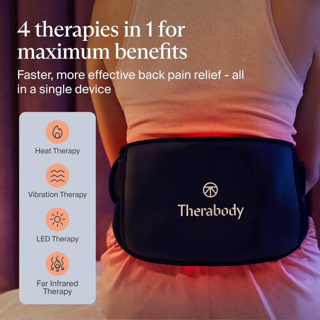 Therabody ThermBack LED – 4-in-1 Back Wrap with Heat, Far Infrared, Vibration and LED Light Therapies for Lower Back Pain Relief