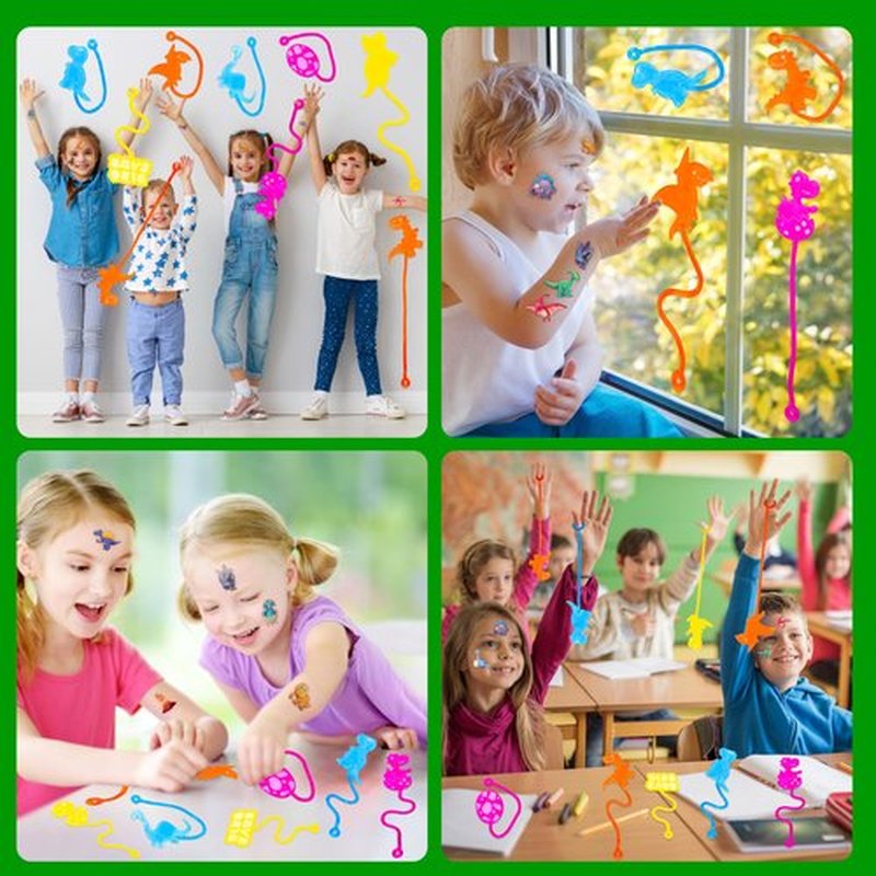 48PCS Dinosaur Party Favors - 24PCS Temporary Tattoos & 24PCS Stick Hands - Perfect Birthday Party Supplies, Goodie Bag Stuffers, Treasure Box Toys, Classroom Prizes, and Student Gifts