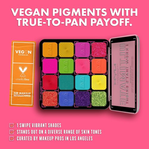 NYX PROFESSIONAL MAKEUP, Ultimate Shadow Palette, Eyeshadow Palette - I Know That's Bright