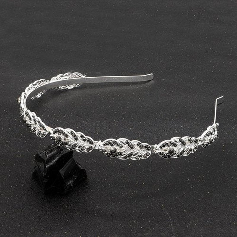 Oriamour Rhinestone Crystal Wedding Headband Bridal Headpieces Simple Design Bridal Headband