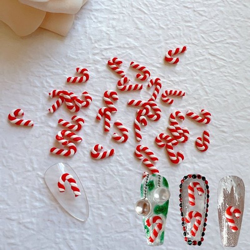 NAIL ANGEL 30PCS/Bag Nail Art 3D Polymer Clay Christmas Candy Shape Decoration 10320