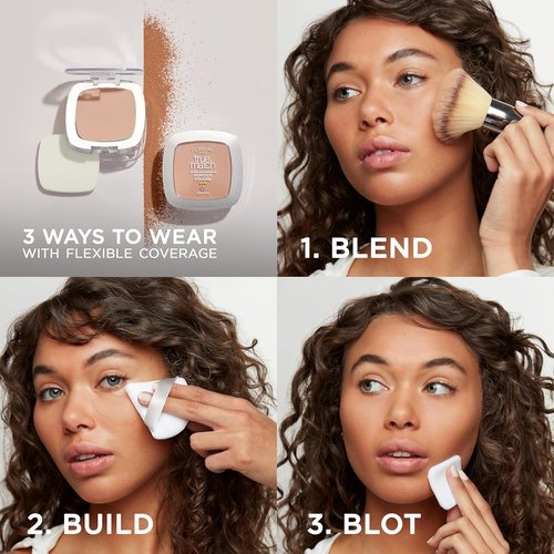 L'Oreal Paris True Match Powder Foundation - Oil-Free, Super Blendable, W2 Light, 0.33 oz