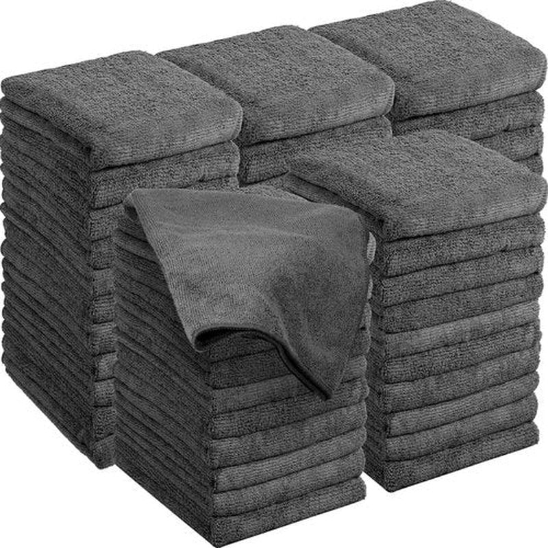 Shimeyao 48 Pack Bleach Proof Towels 16x 26inch Microfiber Absorbent Hair Towels Bulk Bleach Salon Hand Drying Cloth for Gym Bath Spa Shaving Shampoo Home(Grey)