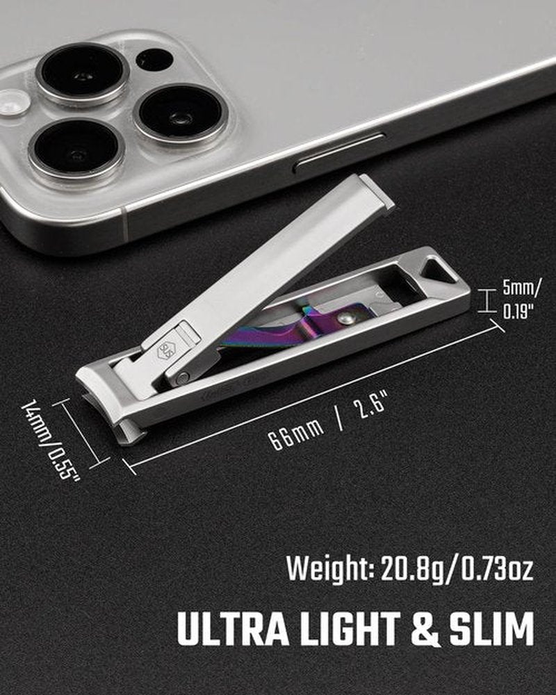 KeyUnity KN02 Keychain Nail Clippers, Foldable Stainless Steel Fingernail Cutter for Travel & Everyday Carry