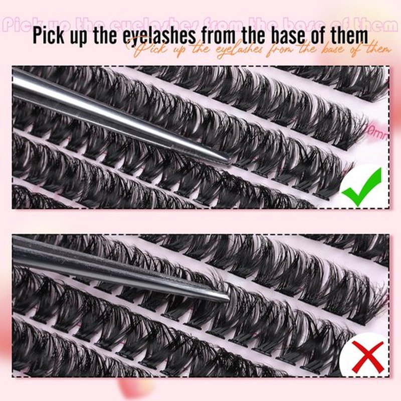 Boahankuke 640PCS Lash Clusters Kit DIY Lash Extension Kit D Curl Volume Eyelash Extensions Individual Lashes Kit with Lash Bond and Seal, Tweezers (60D 8-16mm, 80D 10-18mm) by Boahankuke