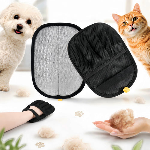 2-Pack Pet Hair Remover Gloves - Reusable Grooming Gloves for Dogs & Cats, Static Electricity Fur Removal Mitts for Furniture, Car, Clothing - Quick Dry Cleaning