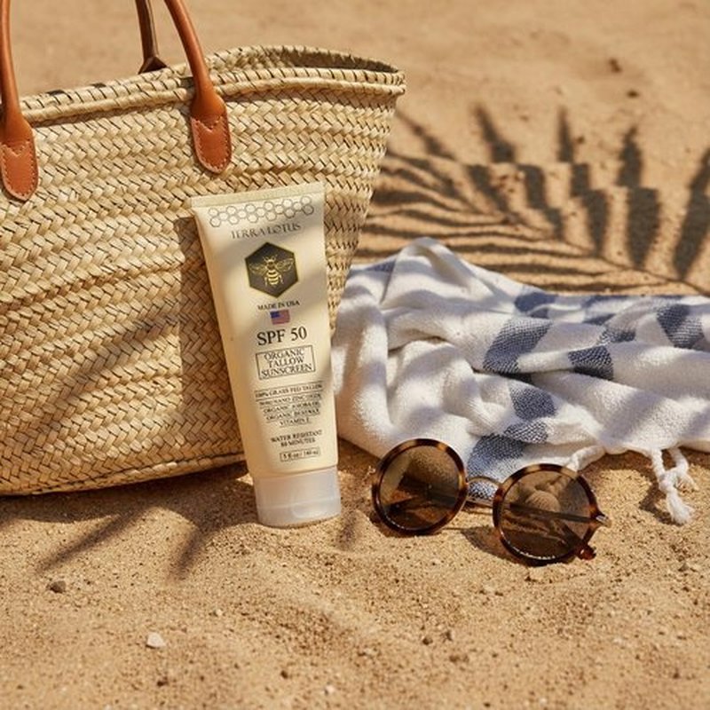 Organic Tallow Sunscreen - 50 SPF - For Face and Body - With 100% Grass-Fed Tallow and Non-Nano Zinc Oxide Reef Safe - (5 Oz)
