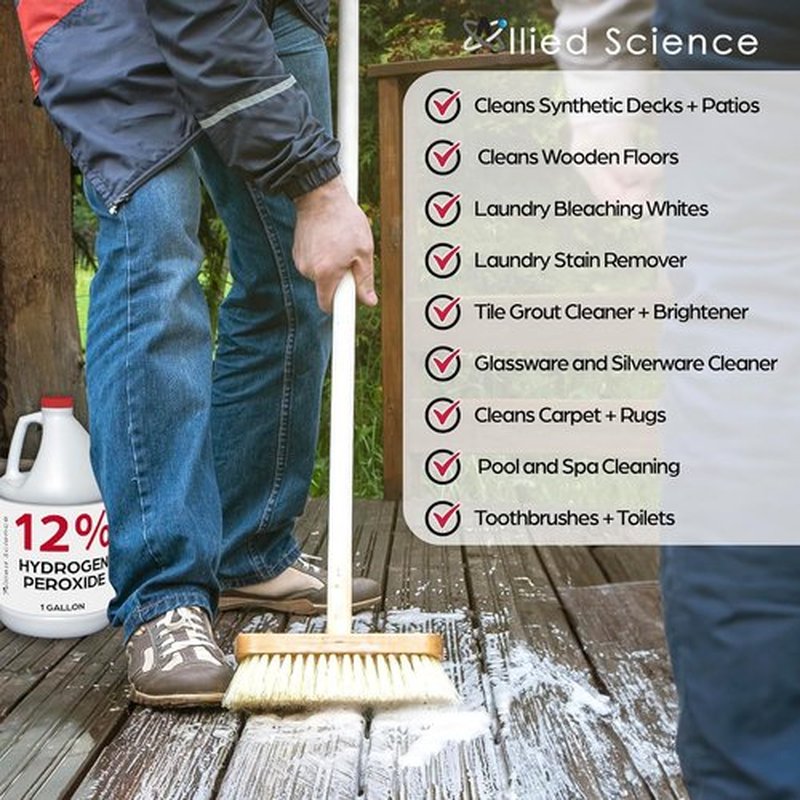 Allied Science 12% Food Grade Hydrogen Peroxide - 4X Stronger Cleaner for Home & Personal Care | 1 Gallon (2)
