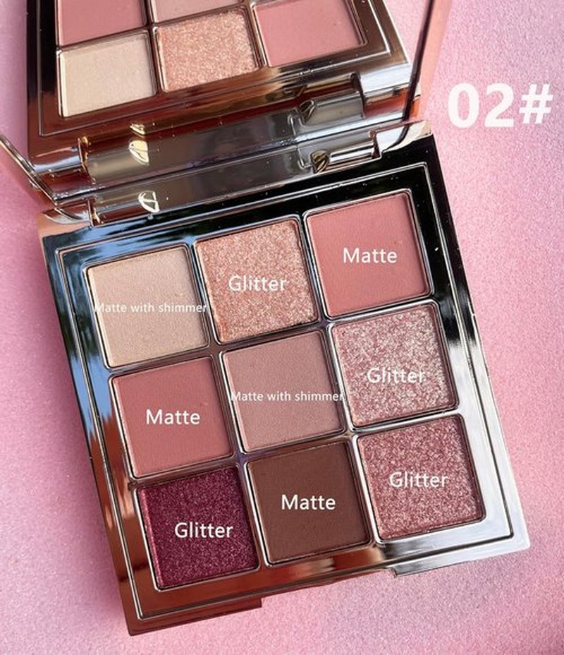 Skiennix Eyeshadow Palette - 9 Color Matte, Shimmer & Glitter | Highly Pigmented, Waterproof, Long Lasting